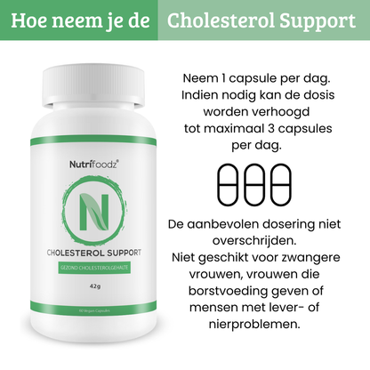 Nutrifoodz Cholesterol Support | Psyllium, Rode Gist Rijst & Hesperidine